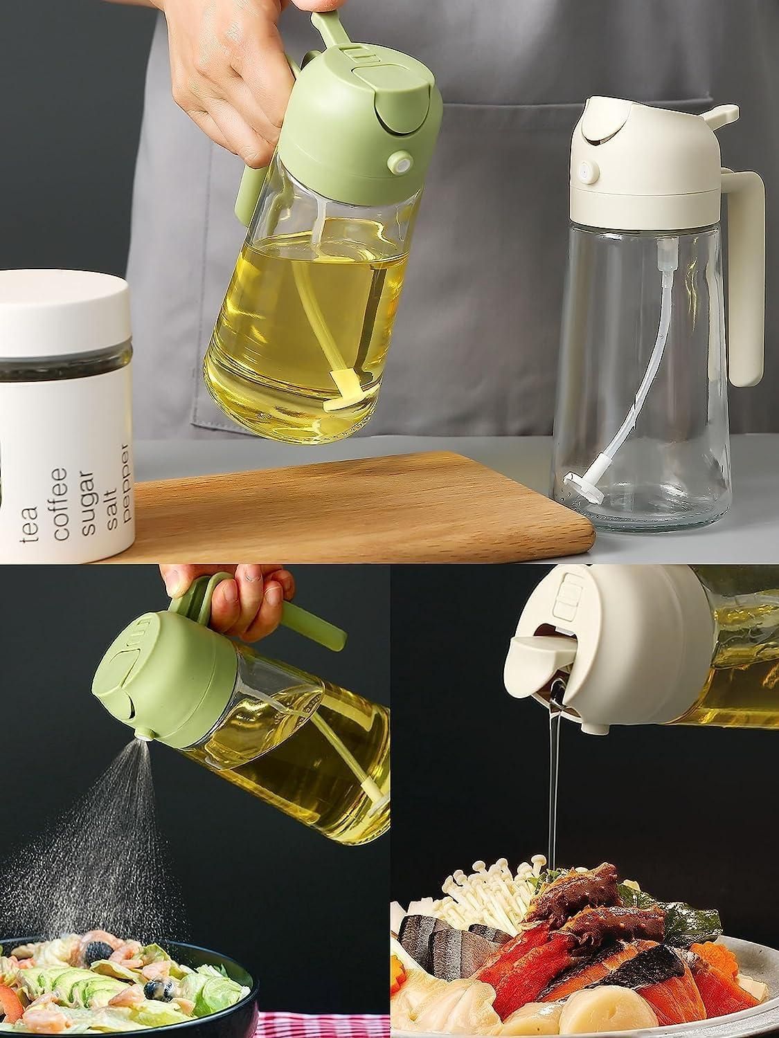 2-in-1 Glass Oil Bottle with Spray