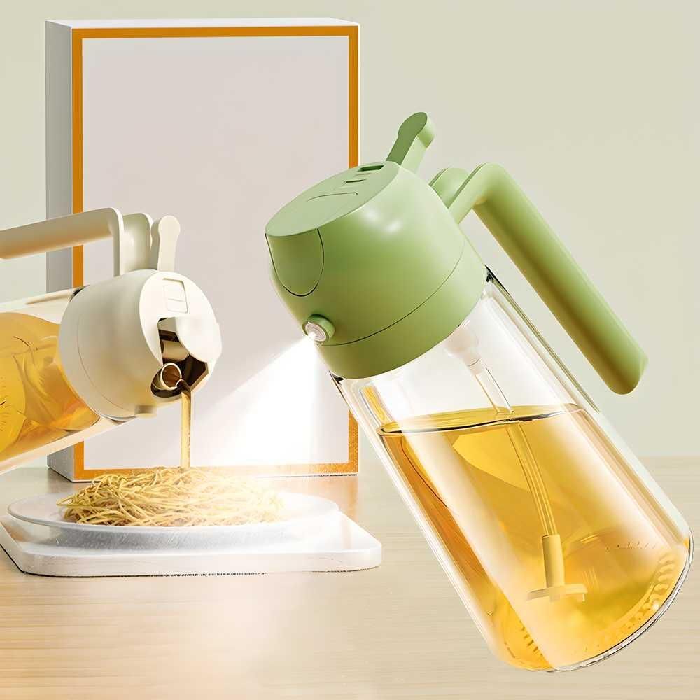 2-in-1 Glass Oil Bottle with Spray